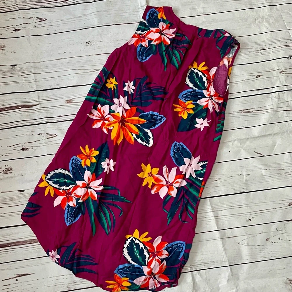 Old Navy purple floral Hawaiian dress - Picture 6 of 7